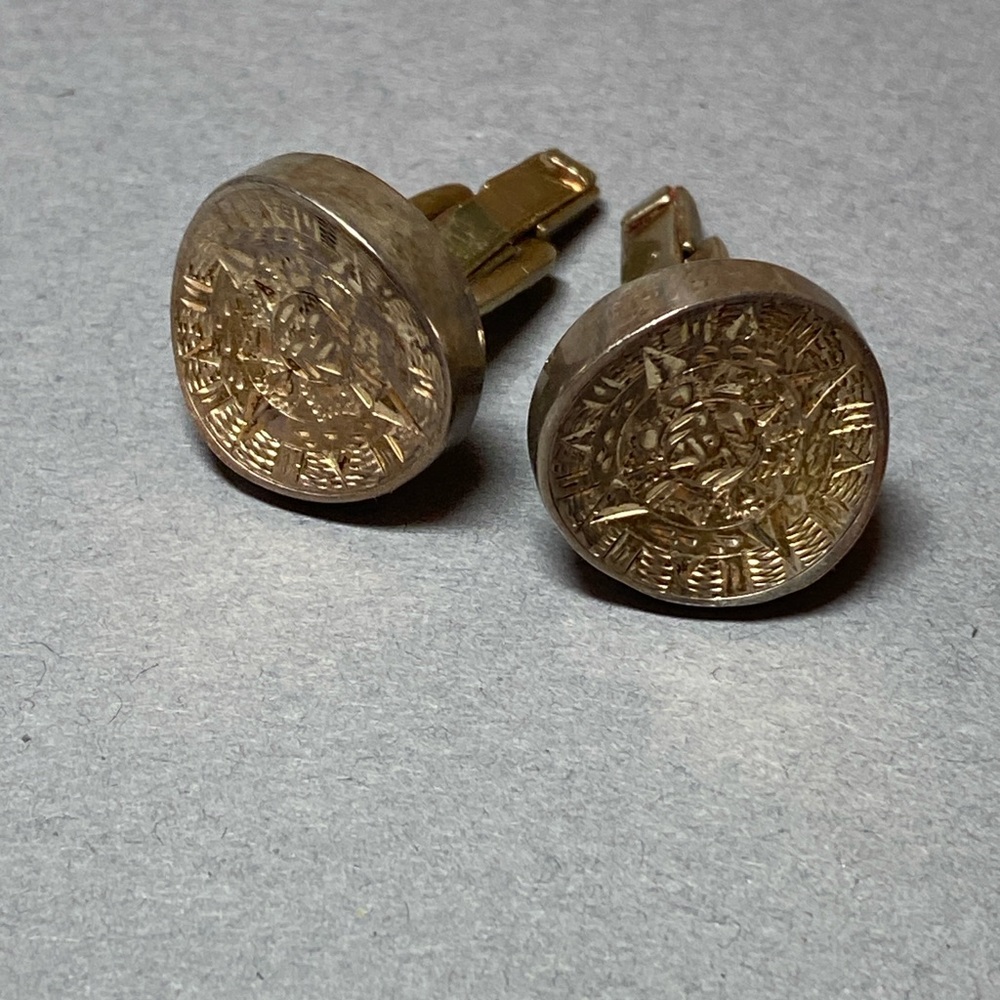 Vintage sterling silver mexico cuff links